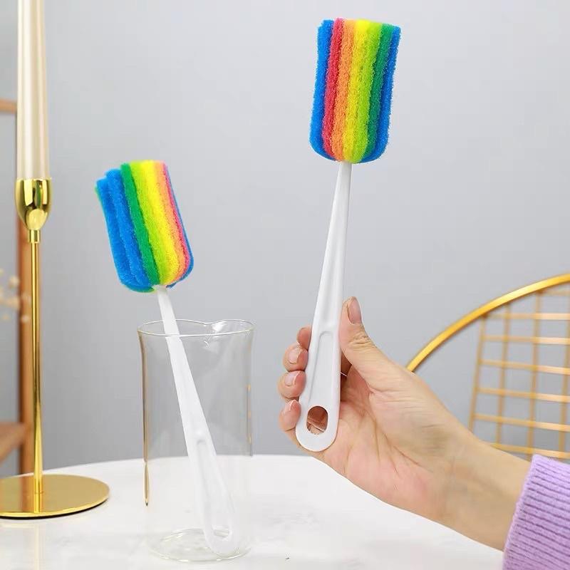 Cây Cọ Rửa Cốc Chén Bình Sữa Cọ Ly Xốp 7 Màu Siêu Hót Hít