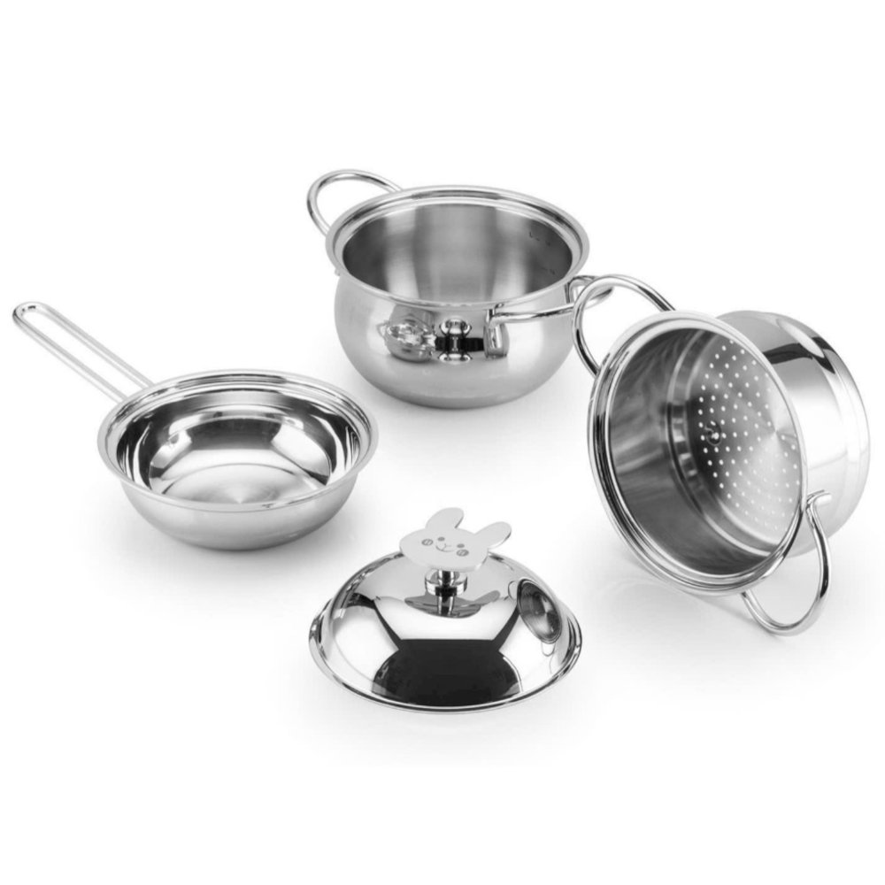 Bộ Nồi Baby 3 Món Fivestar Plus FPB3005 3 Lớp Inox 304 gồm 1 nồi 16 cm 1 xửng 16 cm 1 chảo 16 cm