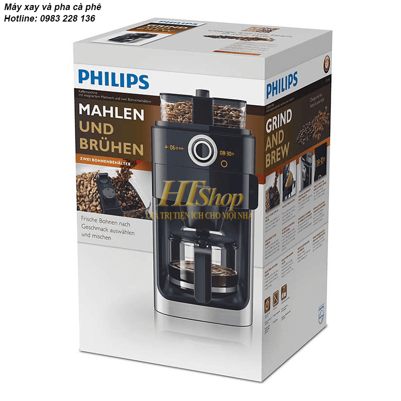 Máy Pha Cà Phê Tự Động Philips HD7762, Máy Pha Café, Espresso, Công Suất 1500W, Nhập Đức, Bảo Hành 12 Tháng