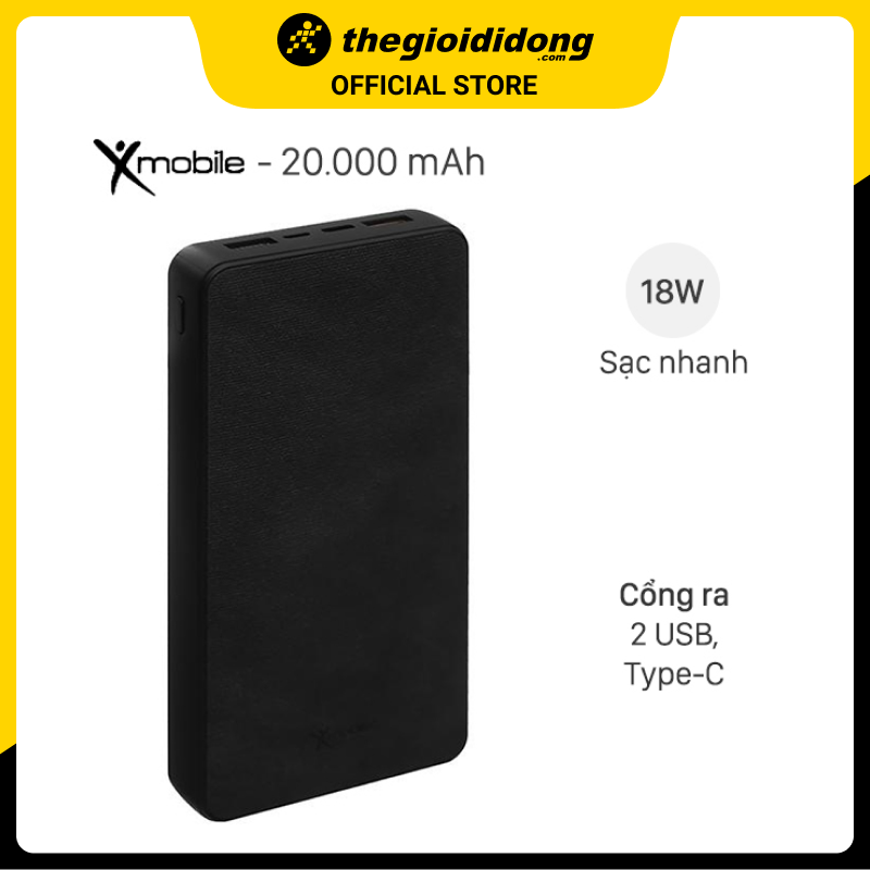 Pin sạc dự phòng Polymer 20.000 mAh Type C PD QC3.0 X-mobile PowerBox P69D - Hàng chính hãng