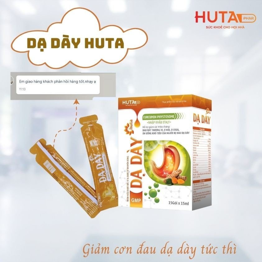 DẠ DÀY HUTA hỗ trợ giảm acid dịch vị, bảo vệ niêm mạc dạ dày