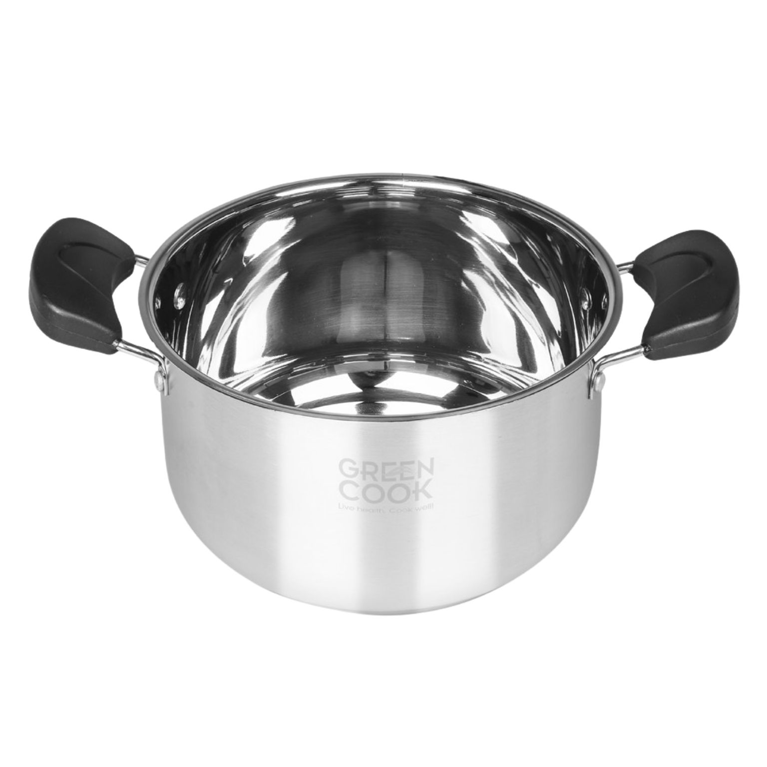 Bộ nồi inox cao cấp 3 đáy, nồi chống dính bếp từ Green Cook GCS08-T1 Hàng chính hãng
