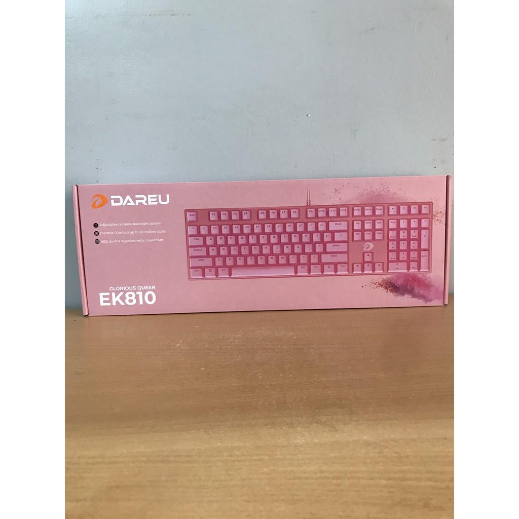 Bàn phím cơ Gaming DAREU EK810 - Black - Pink (MULTI-LED, Blue/ Brown/ Red D switch)- Hàng Chính Hãng