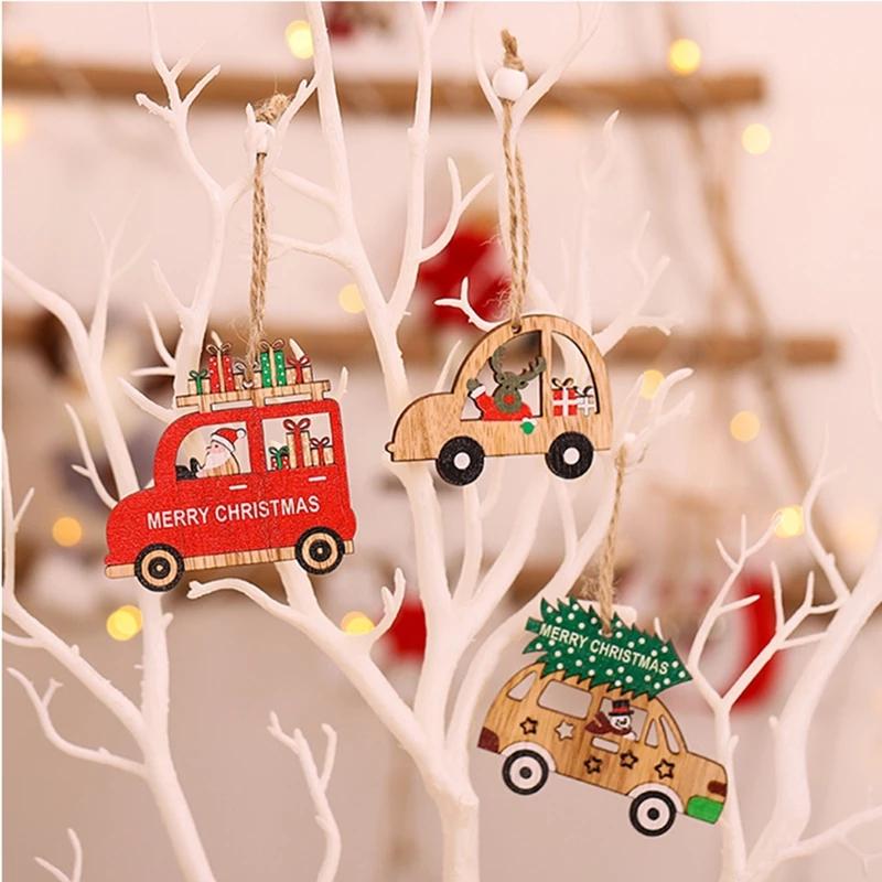 Set 9 phụ kiện treo trang trí giáng sinh bằng gỗ