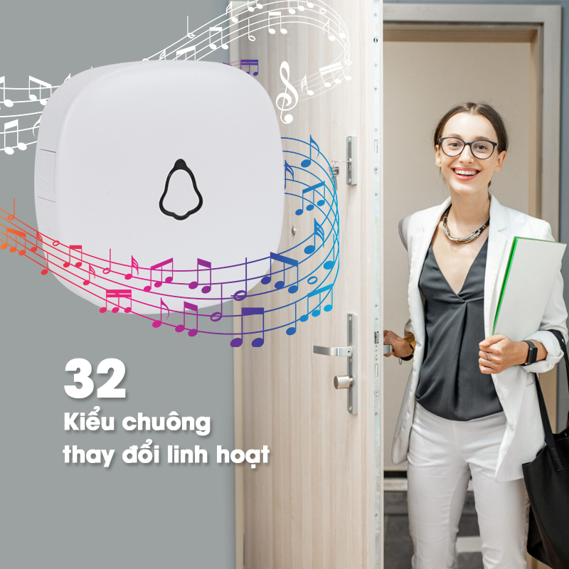 Chuông cửa không dây cao cấp kín nước KONO KN-C1+, độ bền và ổn định cao, khả năng chống nước tốt khi để ngoài trời