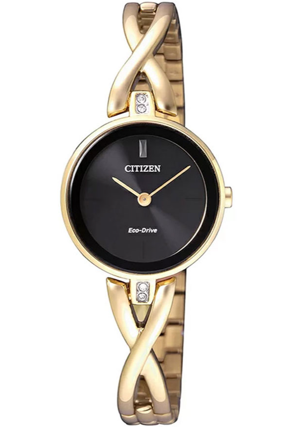 Đồng Hồ Nữ Citizen Đính Đá Swarovski Dây Thép Không Gỉ EX1422-89E - Mặt Đen