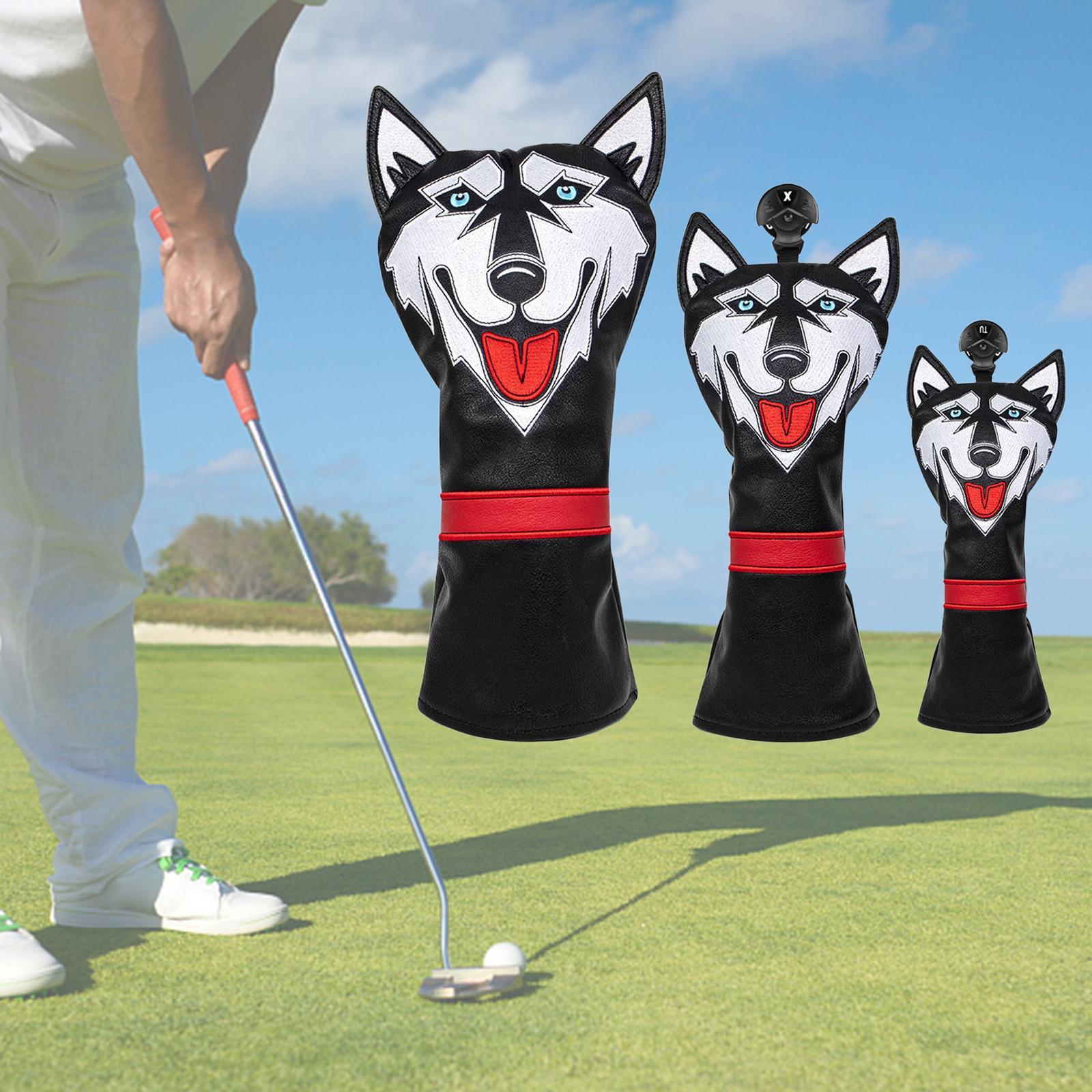 3Pcs Fashion Golf Club Head Covers Wood Headcover Protective Sleeve Golfer Gift