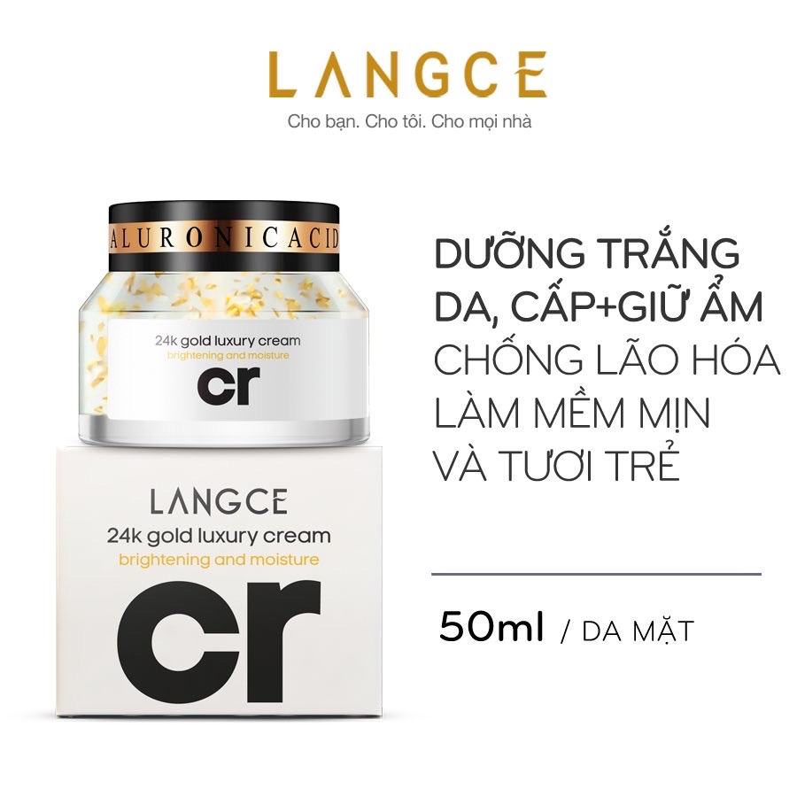 CReam 24k TRẮNG DA, GIỮ ẨM CHỐNG LÃO HÓA 50ml LANGCE