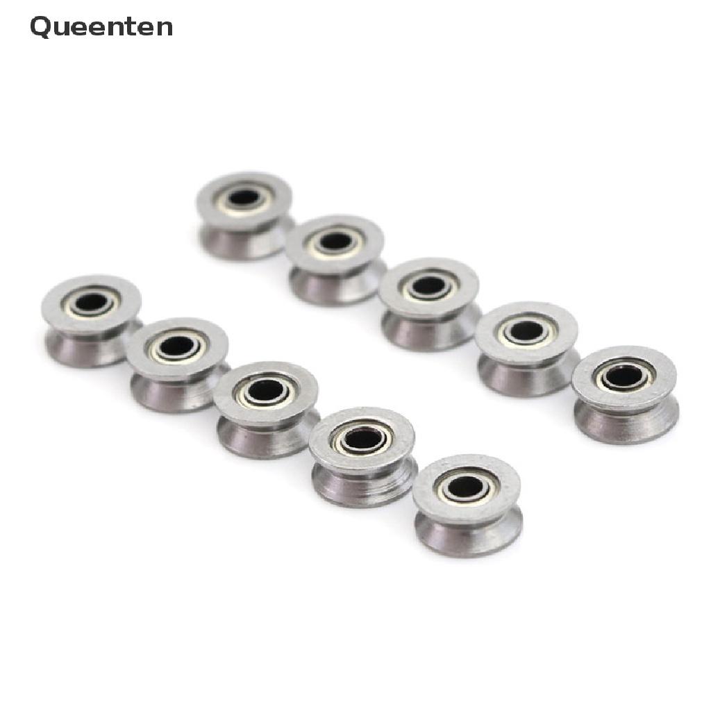 Queenten 10pcs HCS Deep V Groove Sealed Guide Line Track Pulley Ball Bearing 3*12*4mm QT