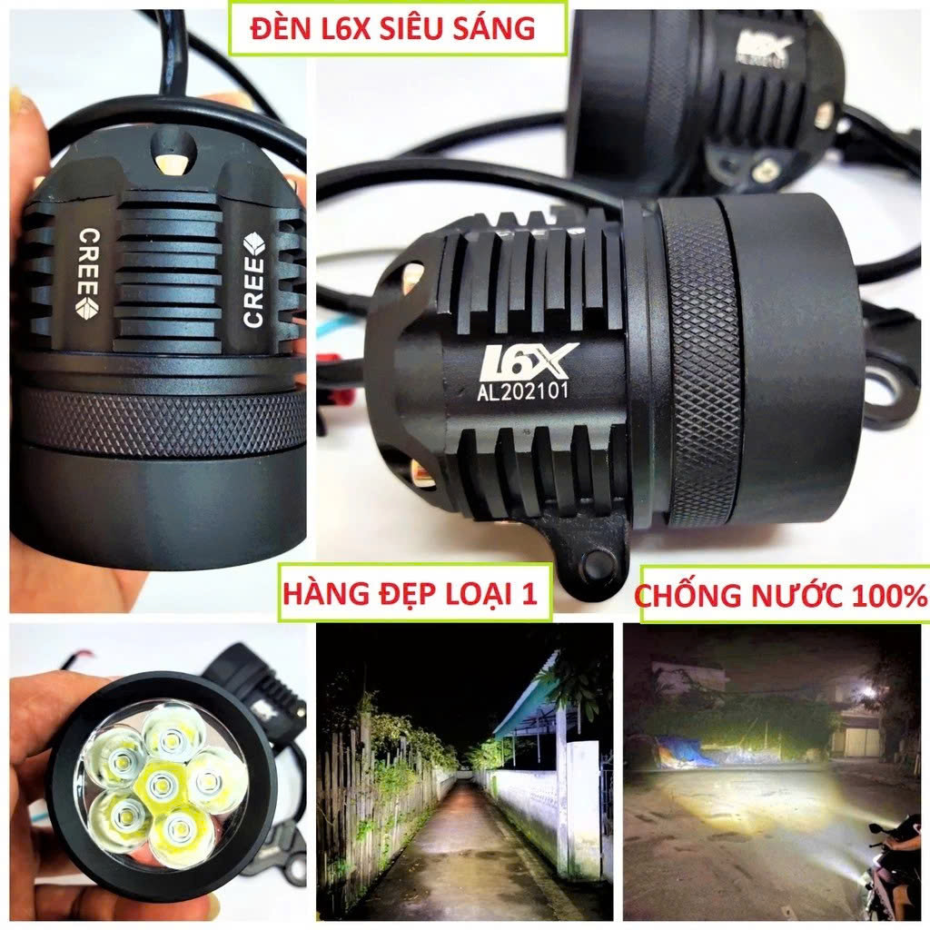 Đèn Trợ Sáng Xe Máy Ô Tô L6X BMI – Siêu Sáng, Hàng Đẹp Mẫu Mới