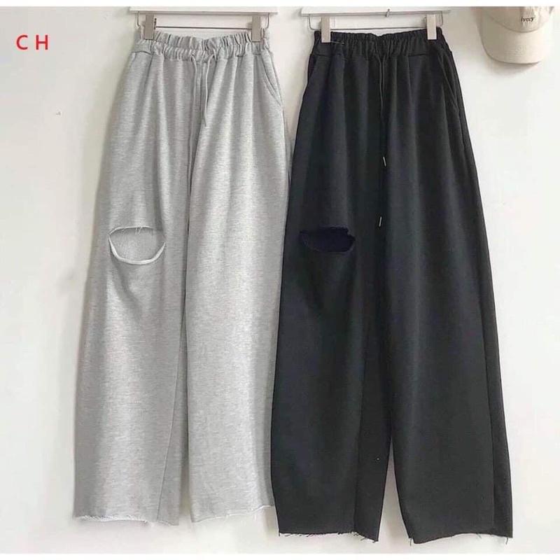 Quần ống rộng rách gối CO