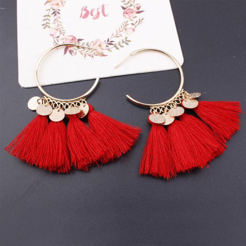 Bông tai tua rua dài cho nữ