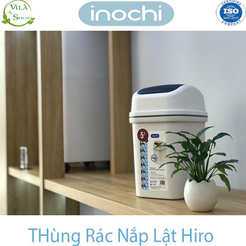 Thùng Rác Nhựa NẮP LẬT, Thùng Rác Thông Minh Có Lõi 5L Inochi, Làm Sọt Rác Văn Phòng, Khách Sạn, Đựng Rác Gia Đình