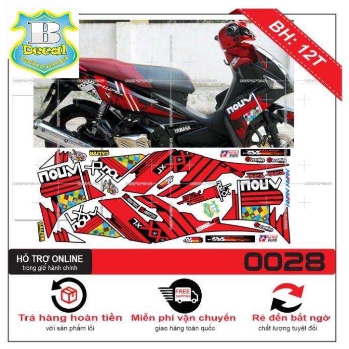 TEM XE NOUVO 4 LX ZIN ĐỎ ĐEN