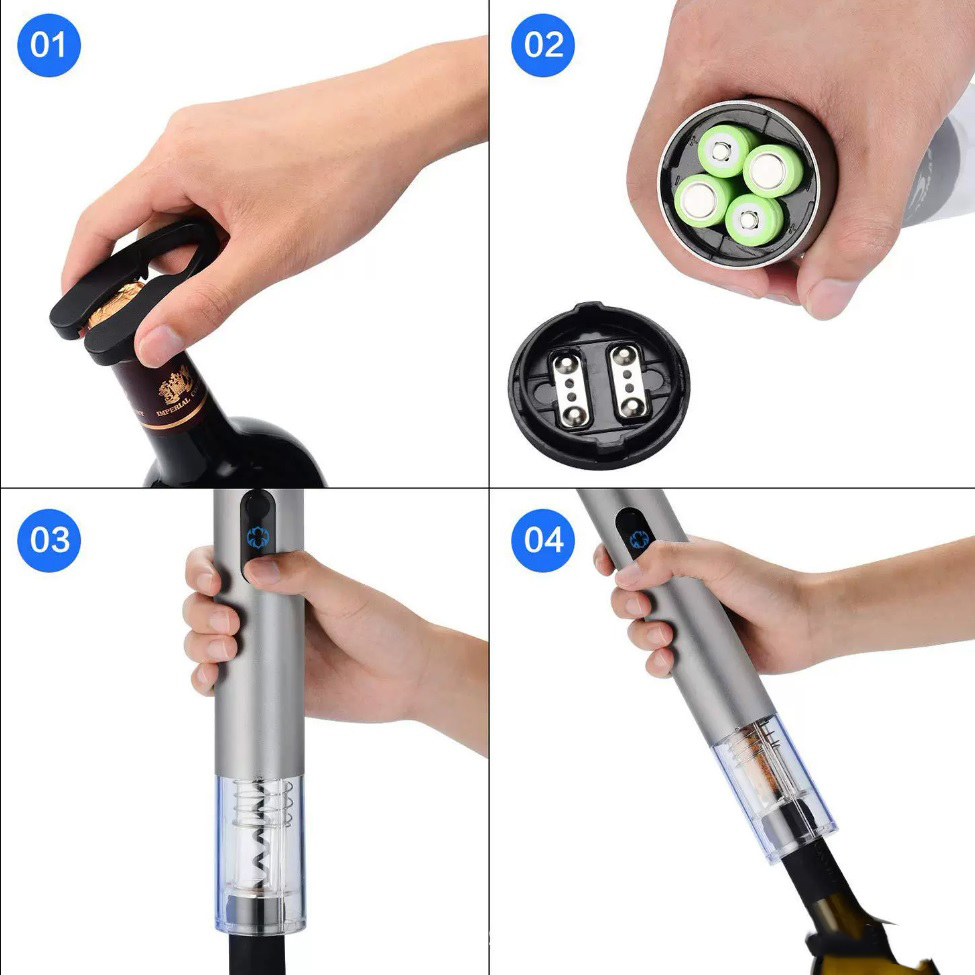 Bộ dụng cụ mở nút chai vang tự động 4 in 1 V3