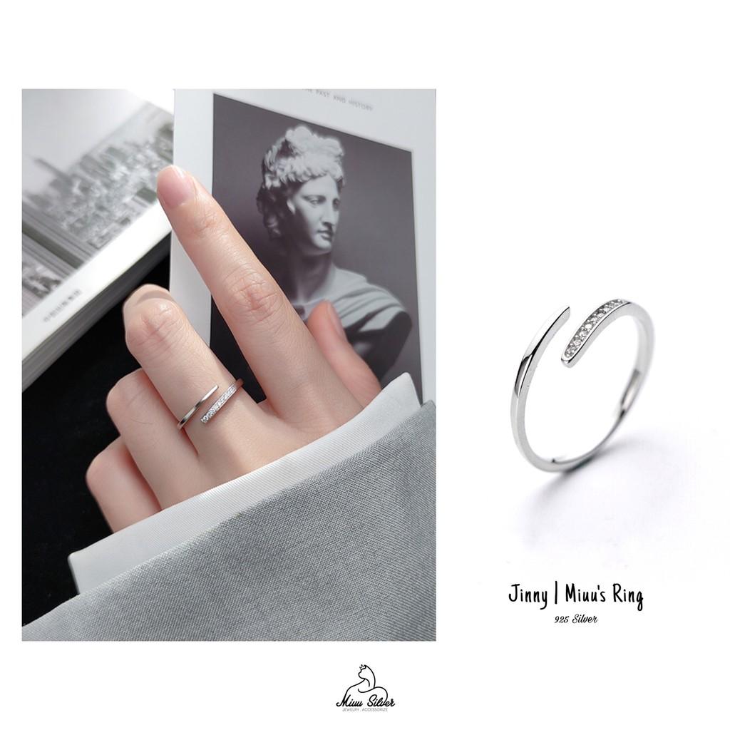 Nhẫn nữ bạc 925 Miuu Silver đính đá có thể điều chỉnh size Jinny Ring