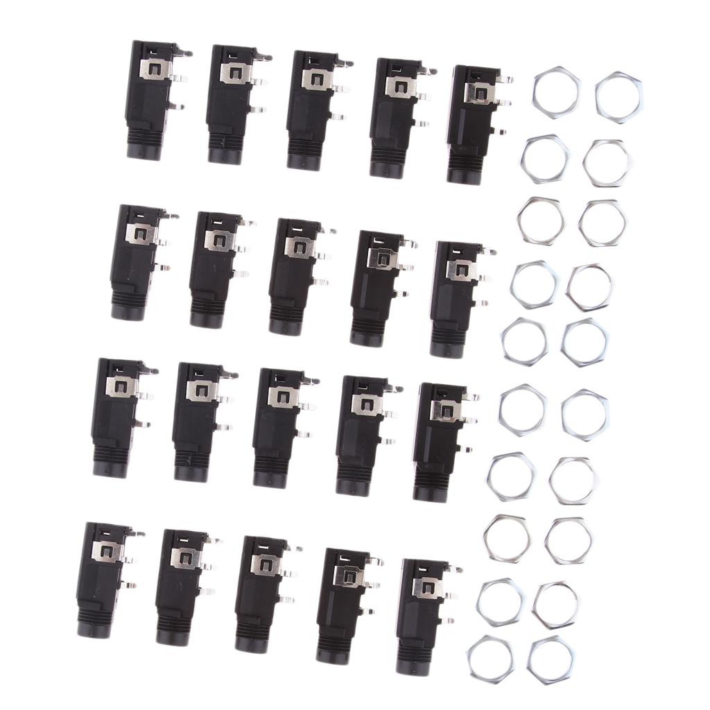 20 Pieces 4PIN 1/4inch 6.35mm Female Socket Mono  Connector