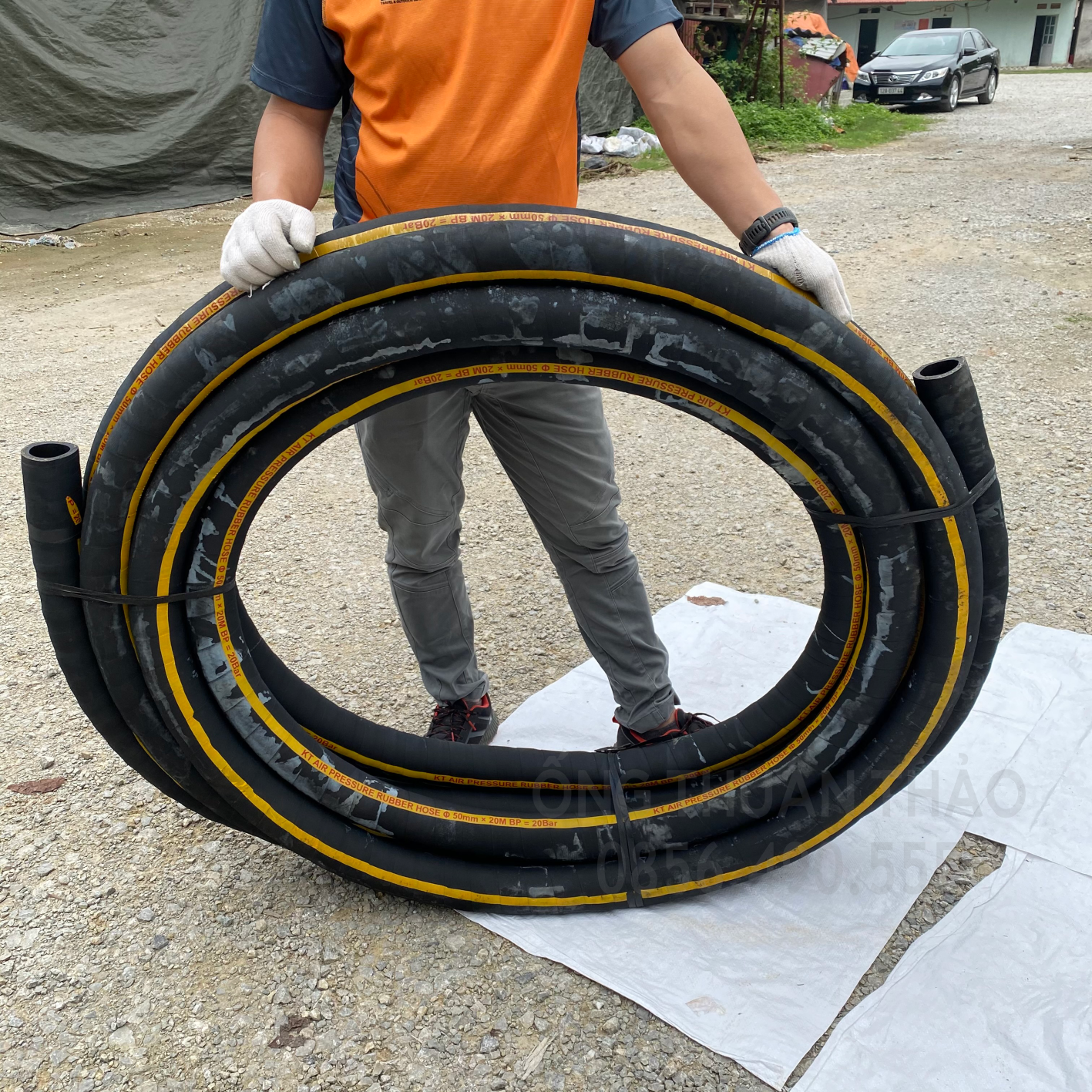 ỐNG Ống Cao Su Bố Vải Phi 50MM CUỘN 20 MÉT Nhập Khẩu - Ống THẢO