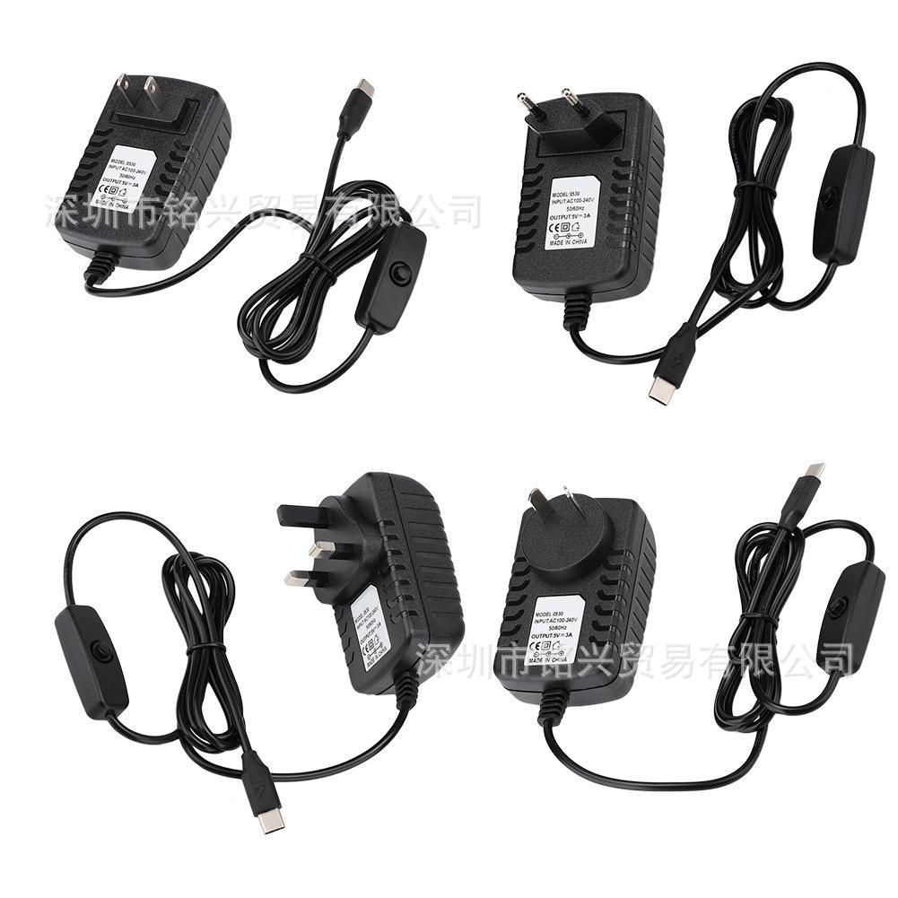 Bộ điều hợp năng lượng 5V3A với công tắc cho bộ chuyển đổi sạc công suất USB của Raspberry Pi 4 Type-C cho Raspberry Pi 4