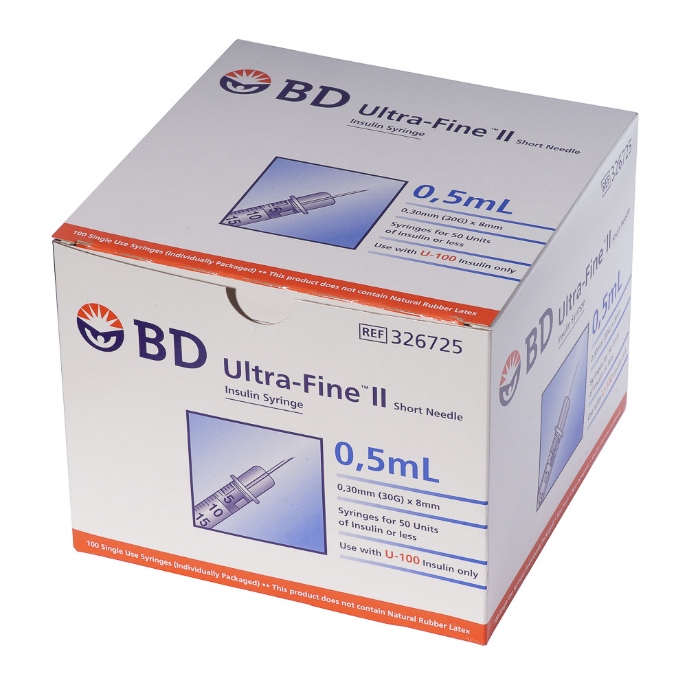 Bơm kim tiêm Isulin tiểu đường BD 0,5cc x 30G - hộp 100 cây