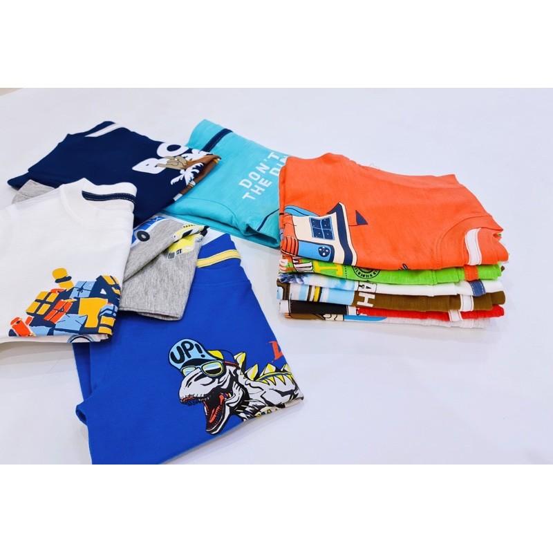 Áo phông ngắn tay cotton hàng Design xuất dư cho bé trai từ 1 tuổi đến 5 tuổi