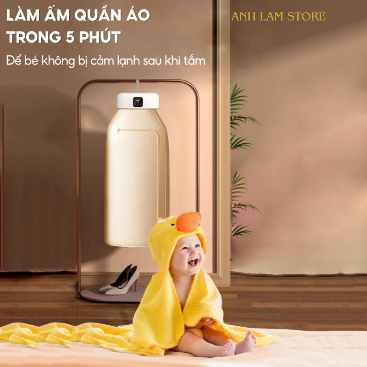 Máy Sấy Quần Áo Tròn FOLDING GYJ-002 Đa Năng Gấp Gọn, Ánh Sáng Xanh Khử Trùng Khử Khuẩn, 2 Chế Độ, Tiết Kiệm Không Gian Hàng Chính Hãng