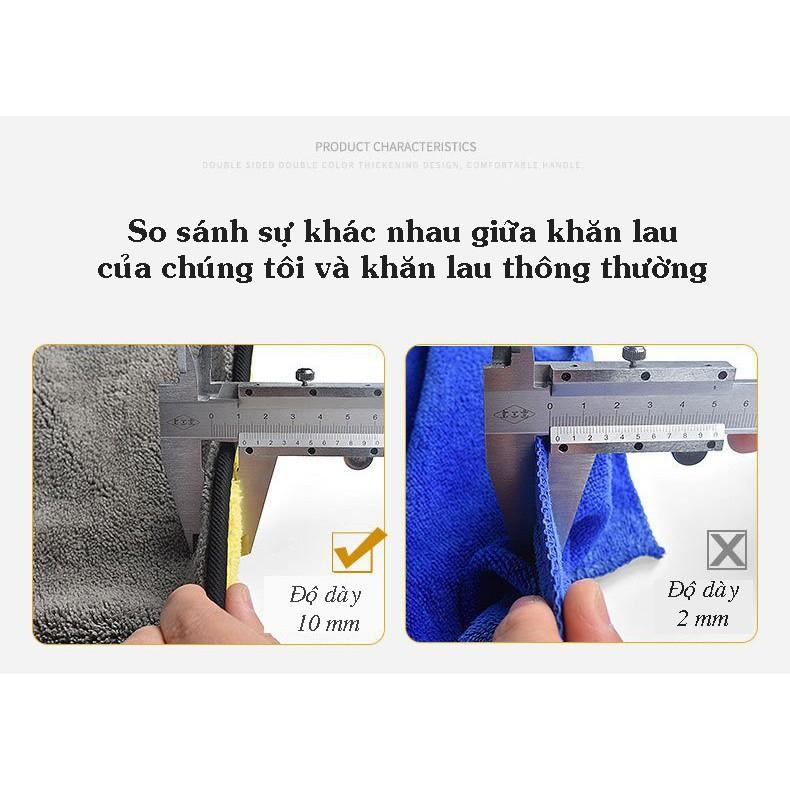 KHĂN MICROFIBER 2 LỚP LAU XE Ô TÔ, NHÀ CỬA CHUYÊN DỤNG