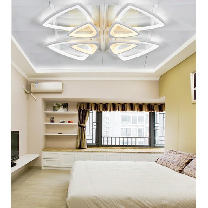 Đèn trần - đèn phòng khách - đèn trang trí nội thất cao cấp hoa mai 8 cánh 3 chế độ sáng có điều khiển từ xa tiện dụng