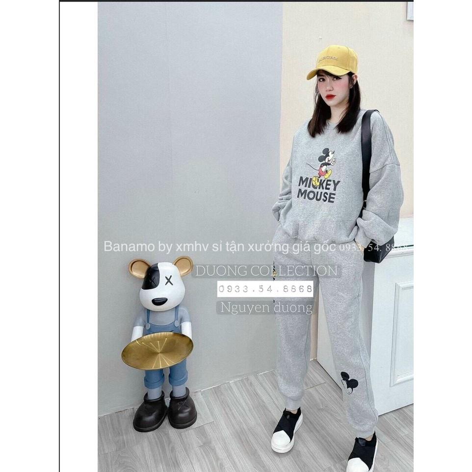 Bộ Mickey nữ chất nỉ đẹp siêu ấm thời trang 197