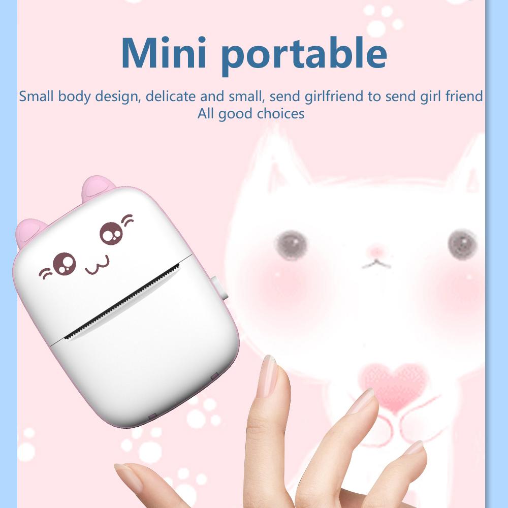 Meow Máy In Nhãn Mini Máy In Nhiệt Di Động Dán Giấy Inkless Không Dây Impresora Portátil 200dpi Android IOS 57mm