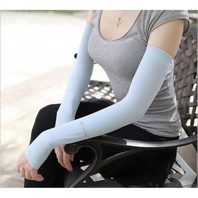 Găng tay dài chống nắng tia UV Aqua thời trang mát mẻ ,găng tay đi xe máy đi phượt co giãn giữ nhiệt