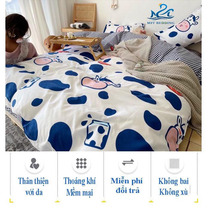 Bộ chăn ga gối drap Cotton Poly M2T bedding chăn ga Hàn Quốc miễn phí bo chun drap ga giường - Những chú bò