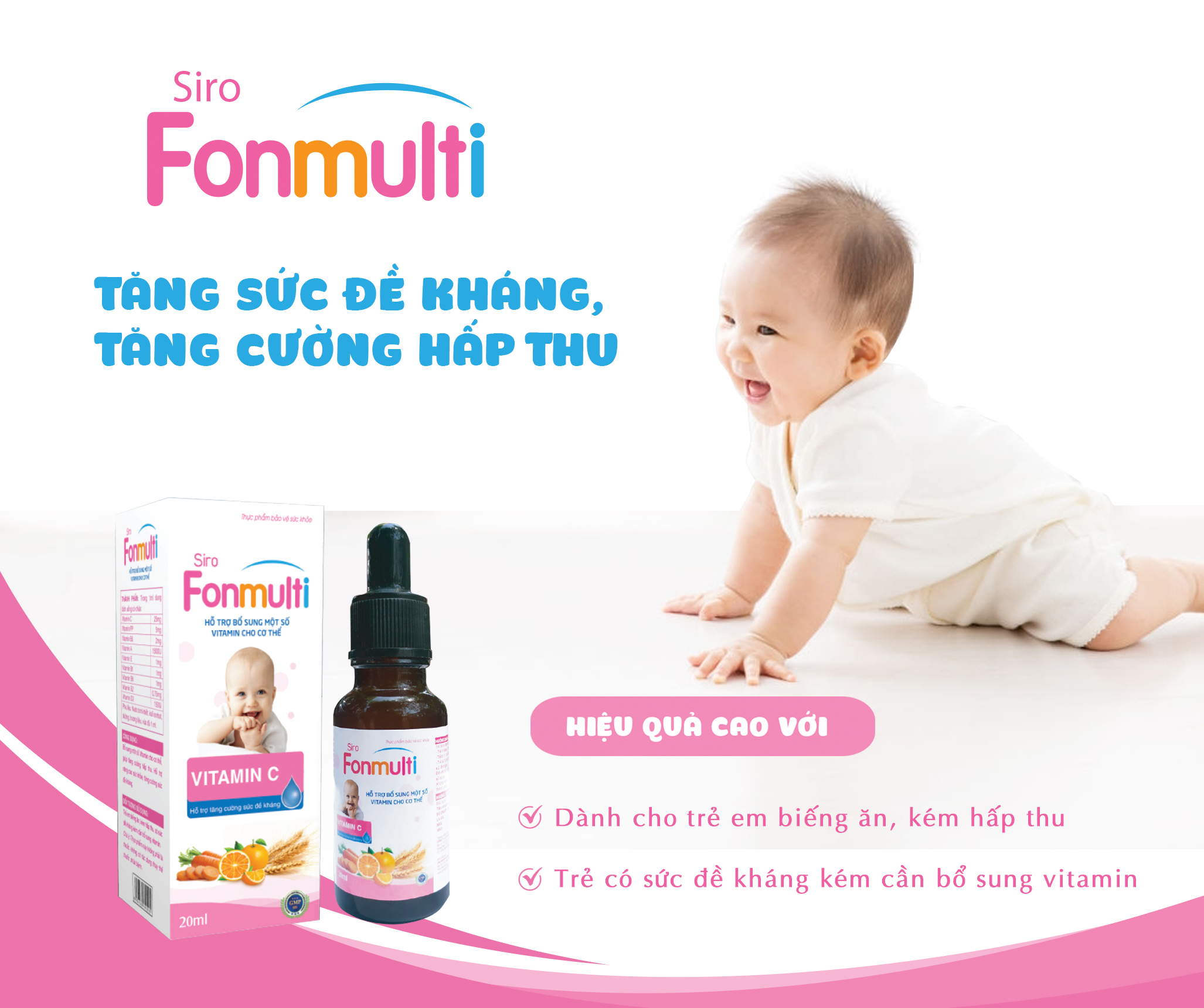 Bổ dung Vitamin, nâng cao sức đề kháng cho bé - Fonmulti 20ml loại nhỏ giọt