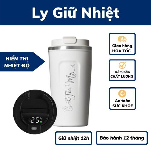 Bình giữ nhiệt ly giữ nhiệt khắc tên 510ml chất liệu thép không gỉ 304 510ml từ 6-12h hiển thị nhiệt độ bảo hành 12tháng