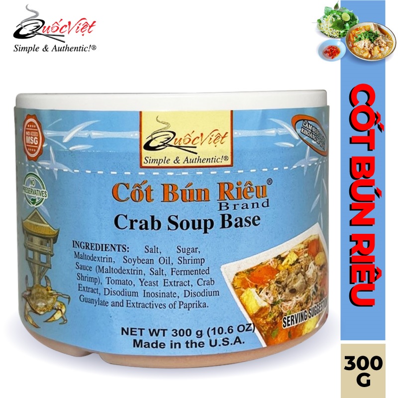 GIA VỊ NẤU Bún Riêu Cốt Quốc Việt 300G - Gia vị hoàn chỉnh nhập khẩu