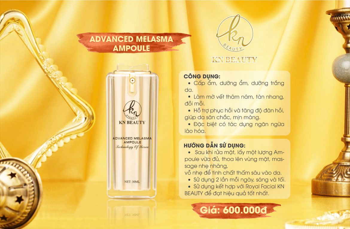 Bộ đôi nâng cơ trẻ hóa KN beauty: Ampoule Nâng Cơ Trẻ Hóa Da và Kem Dưỡng Trắng Da Ngừa Nám – Royal Facial ( Tặng mặt nạ Saffron)