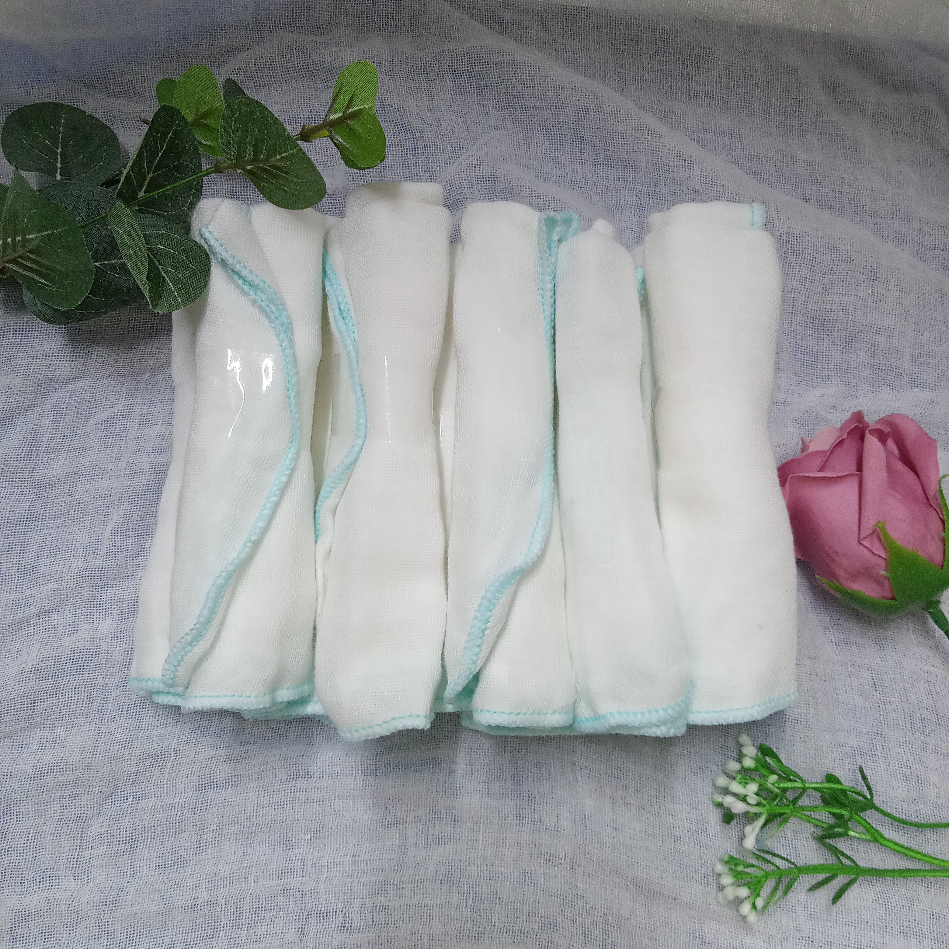 Bịch 20 Khăn sữa vải gạc Nhật Trung 3 lớp 25x30cm 100% cotton (Đồ dùng vệ sinh cho bé) CCGNT3_SUNBABY