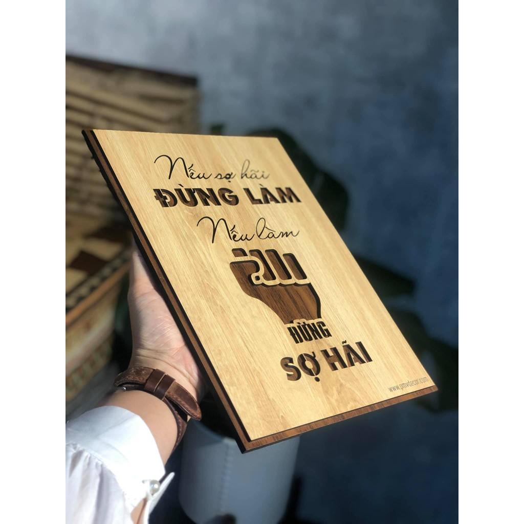 TRANH ĐỘNG LỰC. Trang gỗ 2 màu tương phản, treo văn phòng. PMV-TDL
