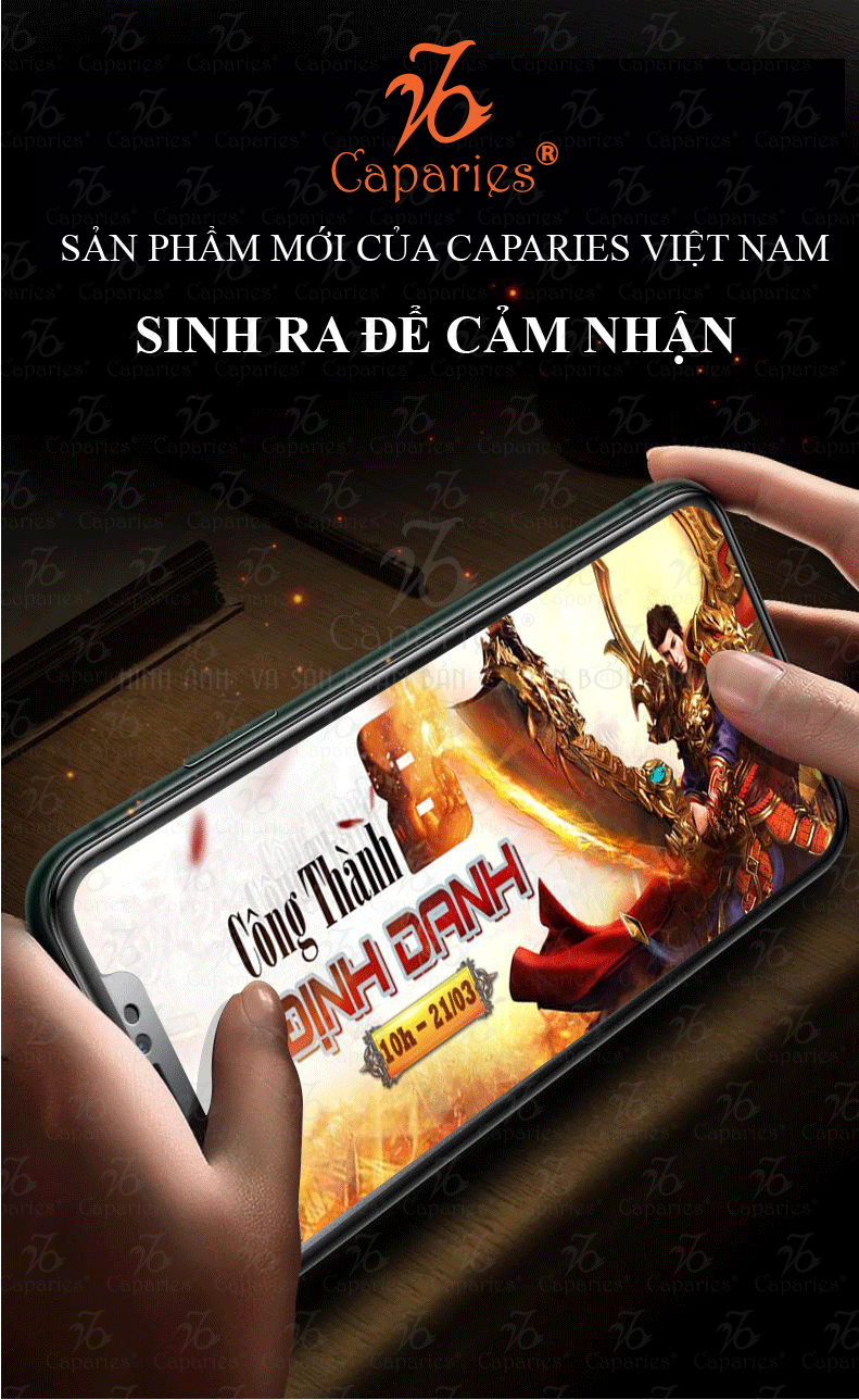 Kính Cường Lực CAPARIES Gold Premium Cho IPHONE Cho Gaming , Chống Vân Tay, Trầy, Va Đập - Chính Hãng Caparies