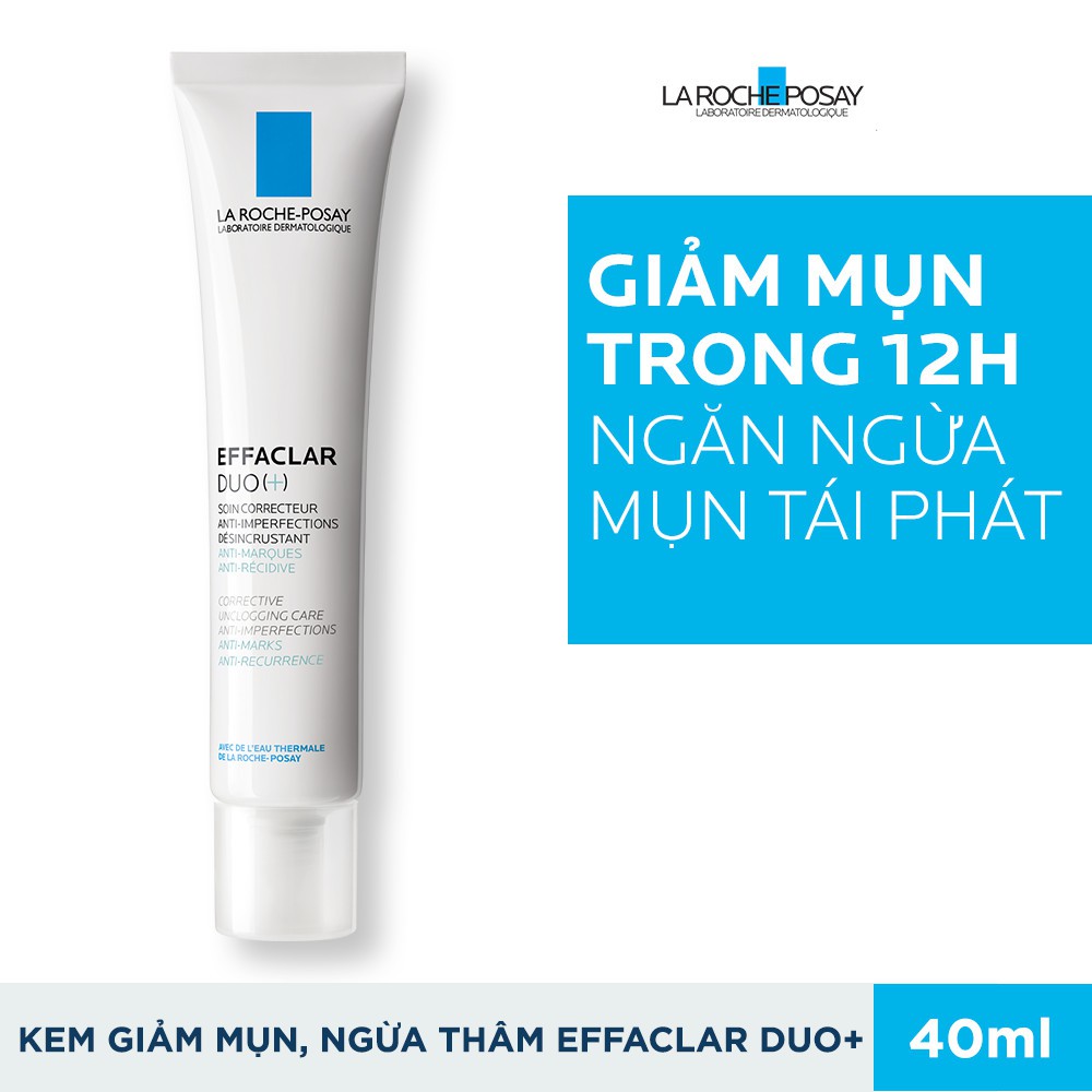 Kem Dưỡng Giảm Mụn, Ngừa Thâm, Thông Thoáng Lỗ Chân Lông La Roche-Posay Effaclar Duo 40ml