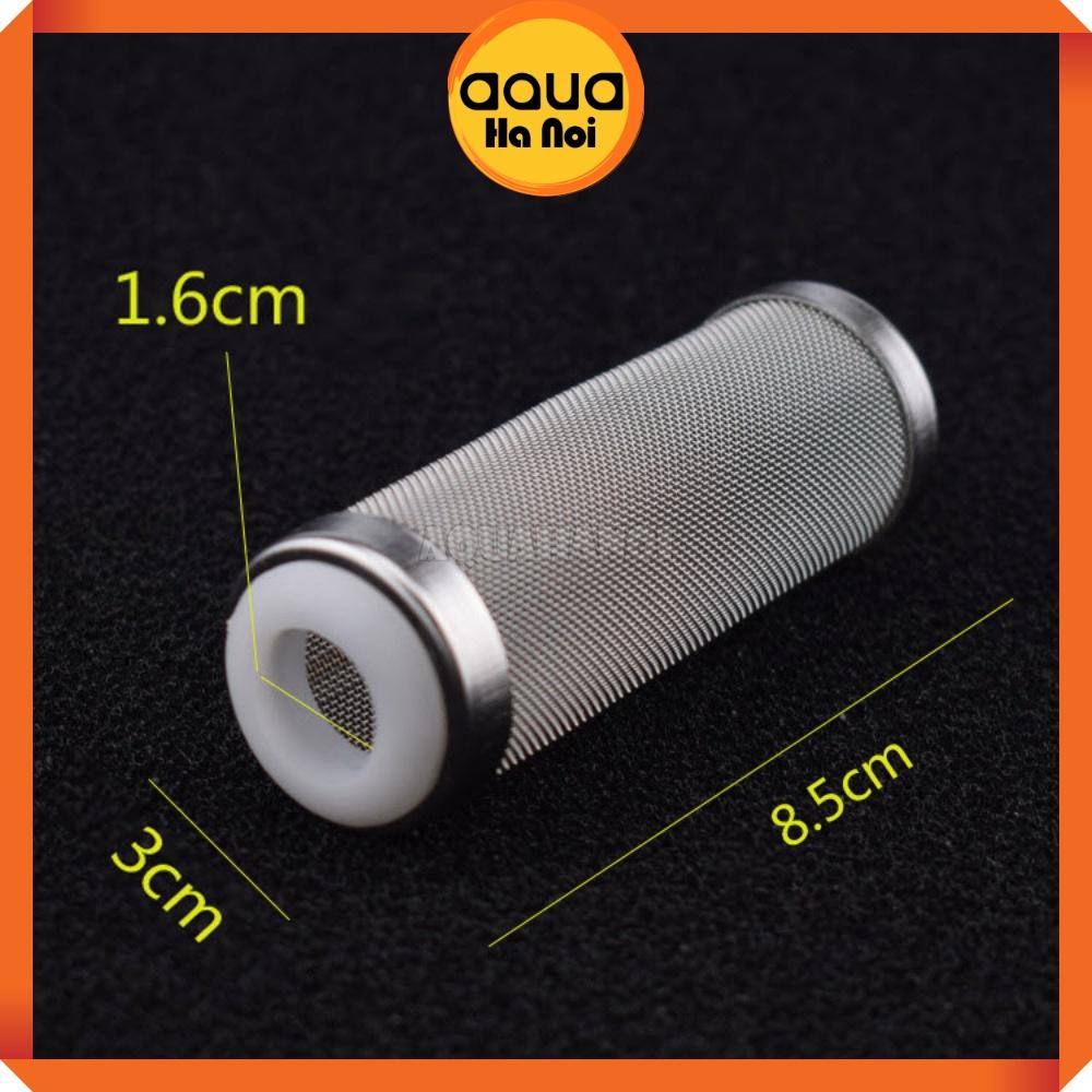 Bịt tép lưới inox 304 - Miệng cao su - Phi 12/16 mm - Ngăn hút cá tép con vào máy lọc hồ thủy sinh