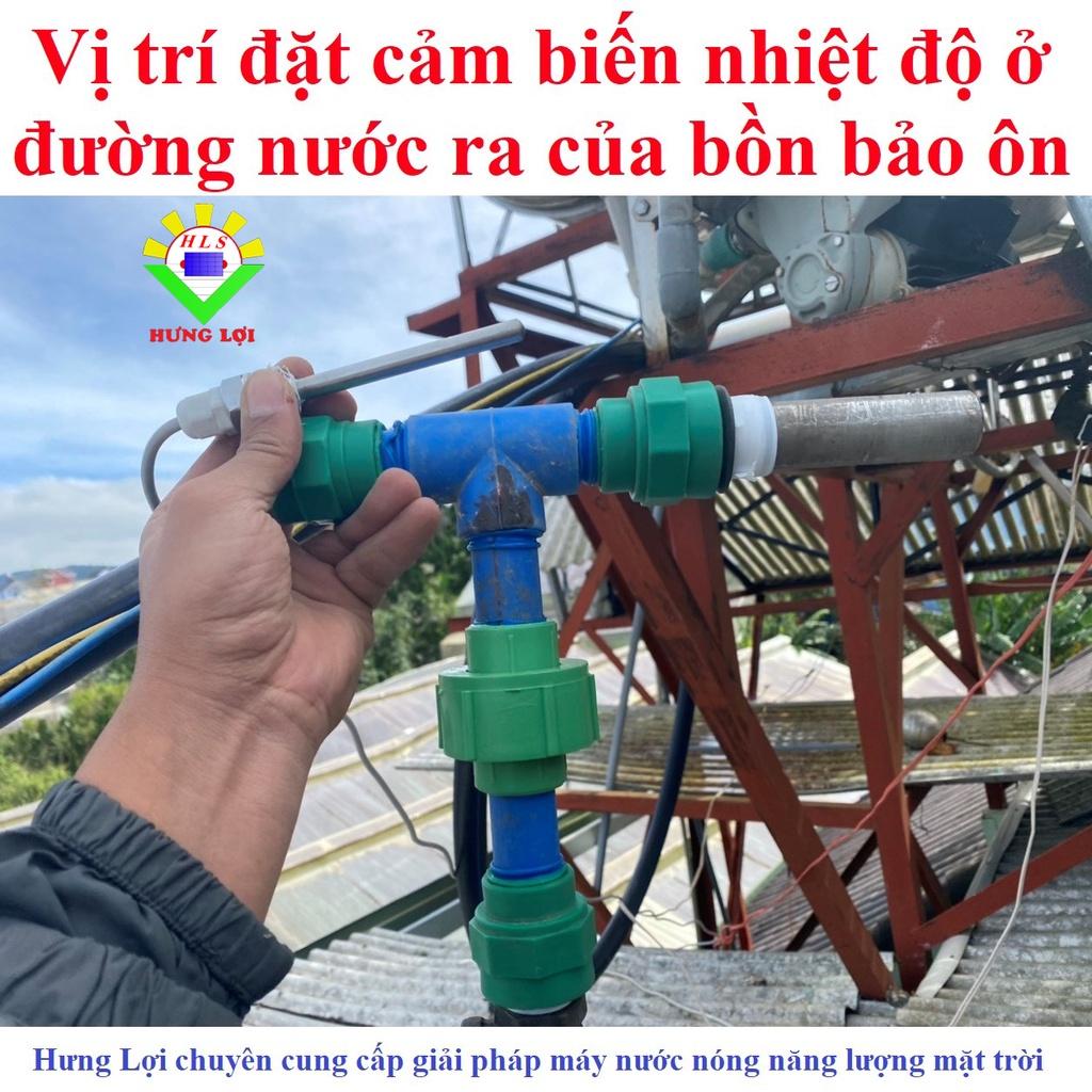 Tủ điện điều khiển nhiệt độ bồn kết hợp điều khiển bơm hồi, bơm tuần hoàn máy nước nóng năng lượng mặt trời