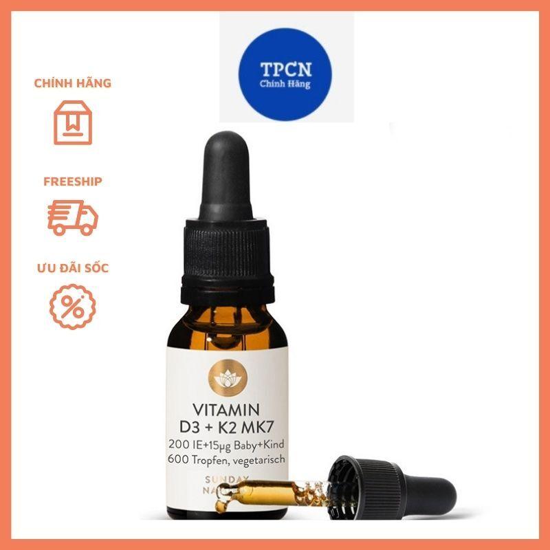 Vitamin D3 K2 MK7, 20ml Sunday Natural Giúp Tăng Chiều Cao Và Sức Khỏe Cho Trẻ Sơ Sinh Và Trẻ Nhỏ, Nhập Đức Chính Hãng