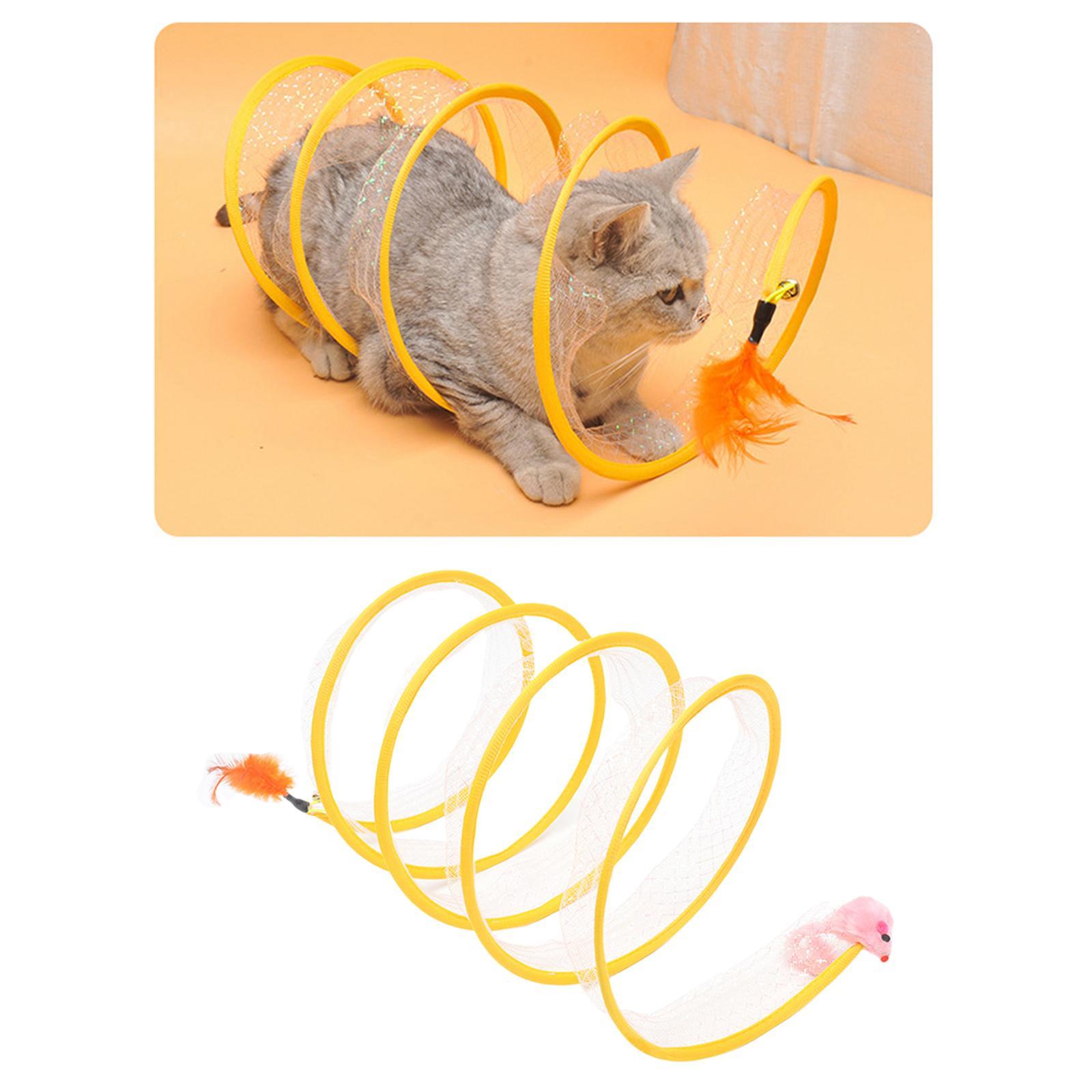 Folding Cat Tunnel Toy Collapsible Cat Tunnel Interactive Toy Portable for Kitty