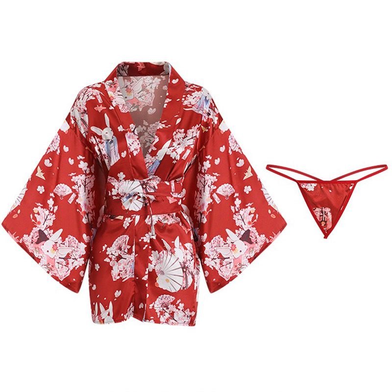 Áo choàng ngủ hoa kimono phong cách nhật bản gợi cảm P28 - Váy ngủ áo choàng cao cấp quyến rũ - Đồ ngủ nữ sexy
