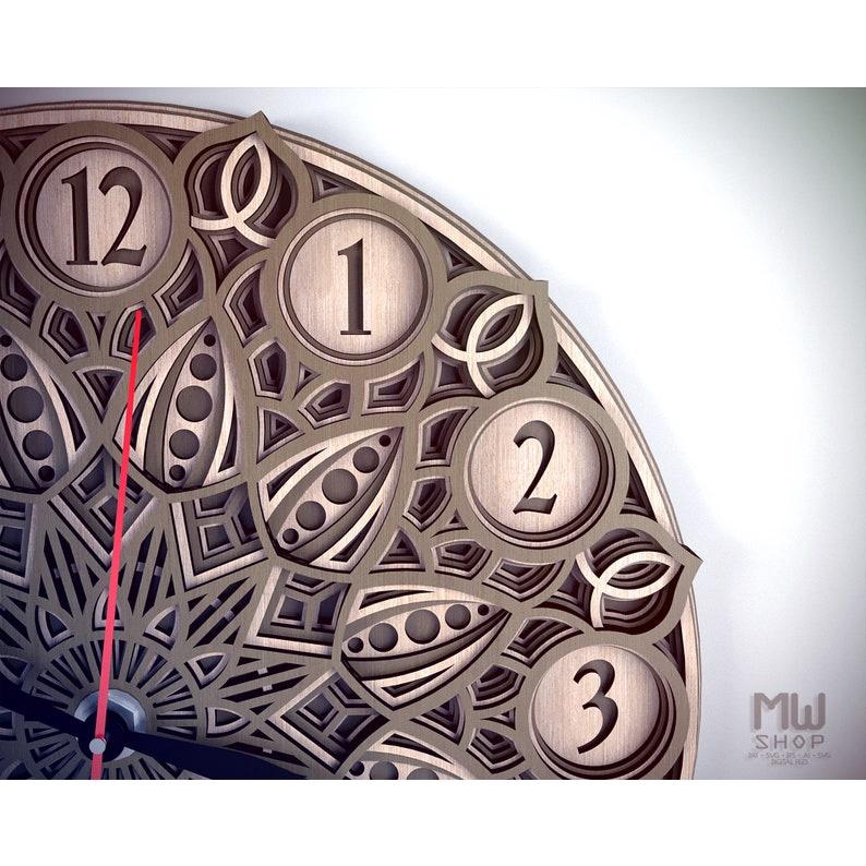 Đồng hồ trang trí kiểu mandala mẫu 02