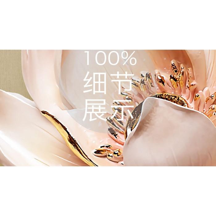Tranh dán tường 3D hiện đại trang trí phòng khách Hoa Sen Kim MS1183218