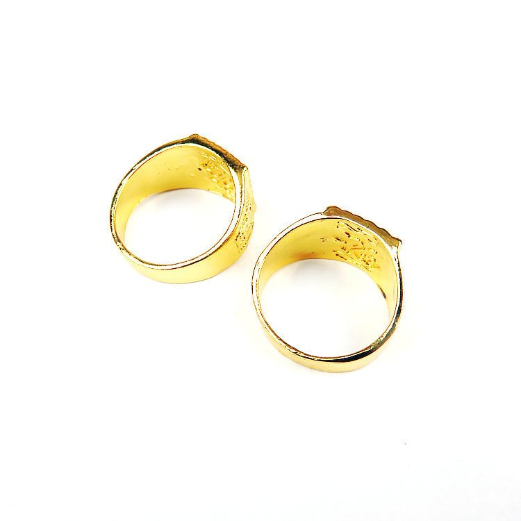 Nhẫn nam Phong Thủy Khắc Chữ CÁT TƯỜNG, Chữ PHÁT, Chữ LỘC, Hợp Kim không rỉ, mạ vàng 18K, Size Nhẫn 18, Phù Hợp Nam Từ 55 – 80kg