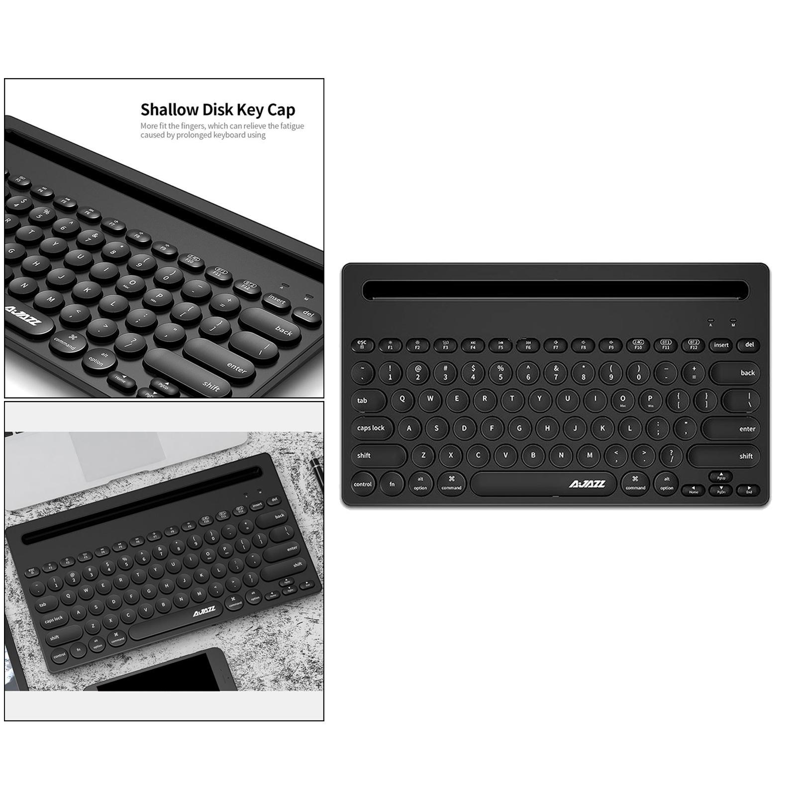 Gaming 2.4G Wireless BT Dual-mode Keyboard 79 Keys Retro Round Key Plug&play