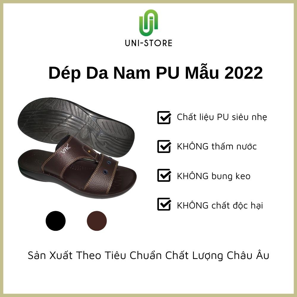 Dép da nam PU03 đế PU siêu nhẹ, không thấm nước, không bung keo, sản xuất theo tiêu chuẩn xuất khẩu Châu Âu